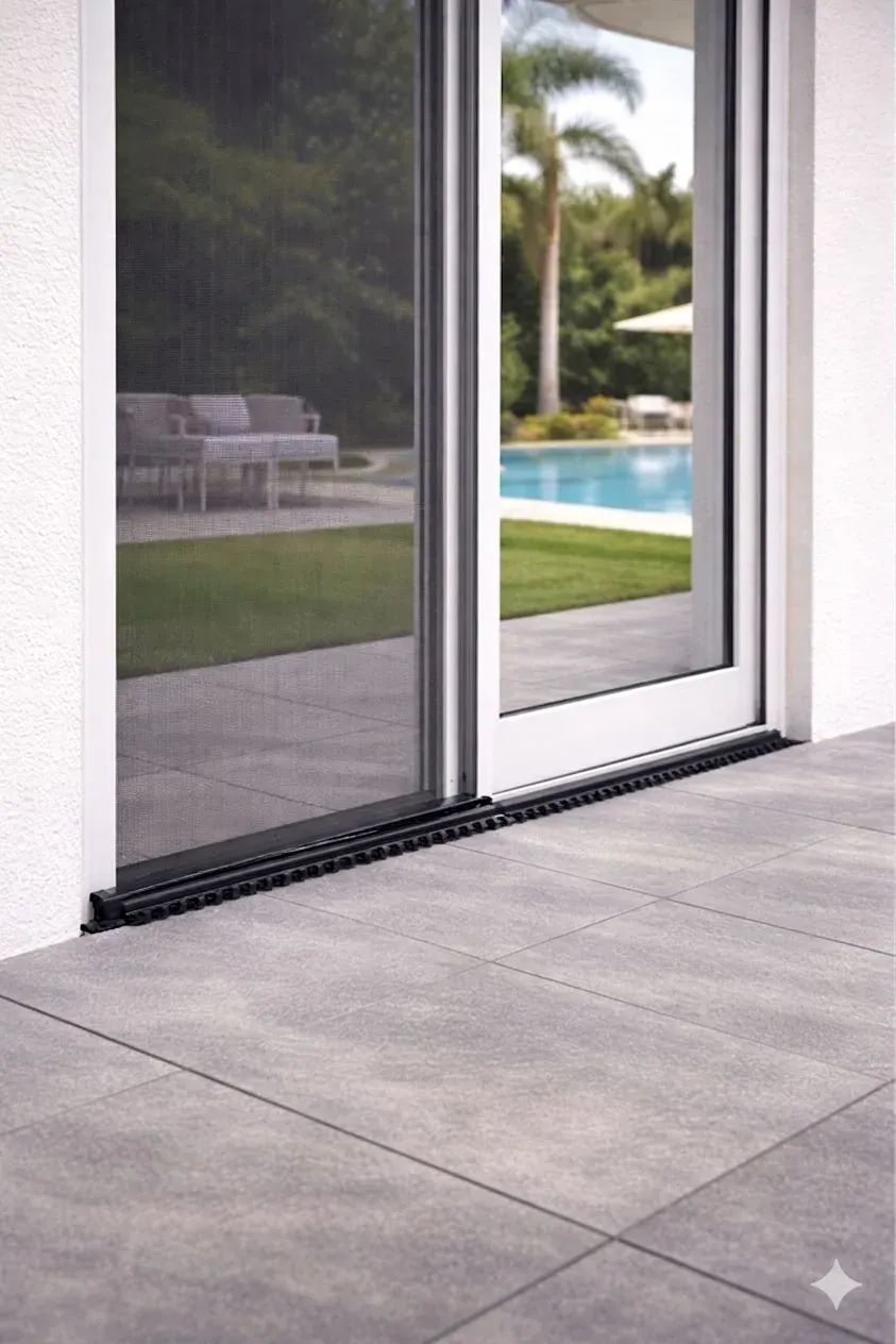 Zanzariera con carroarmato, struttura rinforzata per aperture con passaggi frequenti.